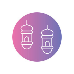 Islamic Lanterns icon vector stock illustration