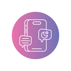 Mobile Eid Chat icon vector stock illustration