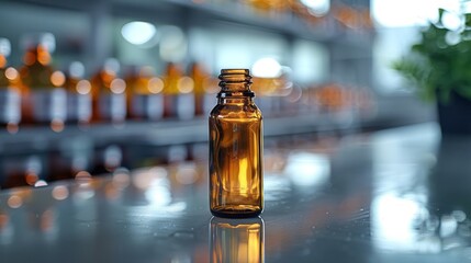 A small pocket-sized disinfectant solution bottle, placed on a doctor's workstation.