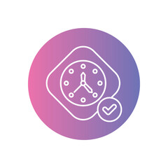 Verified Time icon vector stock illustration