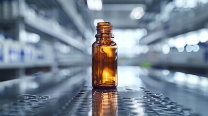 A small pocket-sized disinfectant solution bottle, placed on a doctor's workstation.