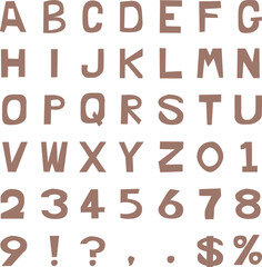 モカムース色のアルファベット大文字