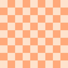 Geometric vector design for backgrounds and wallpapers. Seamless peach fuzz checkered grid pattern in Memphis style. Modern, hipster, and minimal aesthetics with flag elements.
