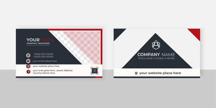 Modern stylish business card design templete with rectangular type professional colors and shape.