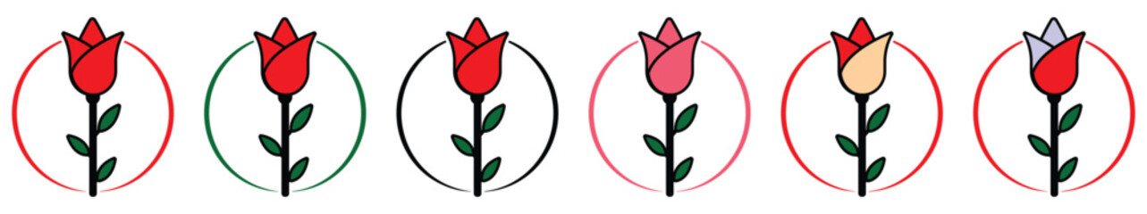 Valentine's Day Flowers Icons...