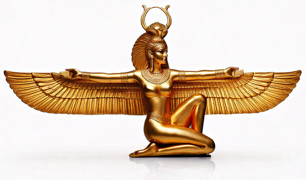 egypt goddes Isida isolated on white