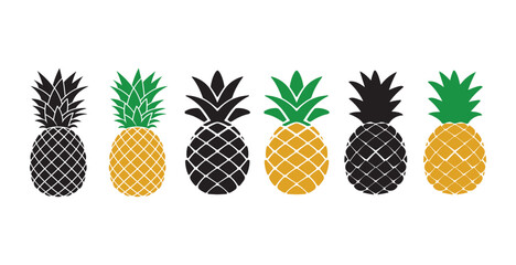 Pineapple icon, vector illustration. Flat design style, black on white