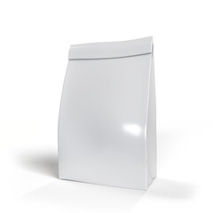 3D Realistic blank pouch plastic bag mockup isolated. Bag product containers for presentation branding coffee, candy, spices, food pouch, snack sachet, resealable packaging or promo, ads