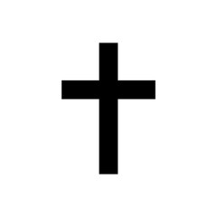 Black christian cross vector icon