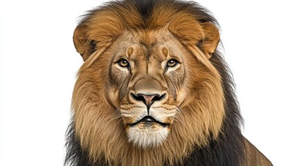Fototapeta premium Majestic Lion Portrait with Thick Mane and Intense Gaze