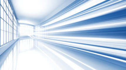 Obraz premium Futuristic corridor with dynamic light streaks and reflections