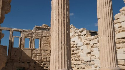 portico Acropolis of Athens travel architecture monuments of antiquity attractions excursion Ancient Greece culture of the Aegean archipelago mythology legends