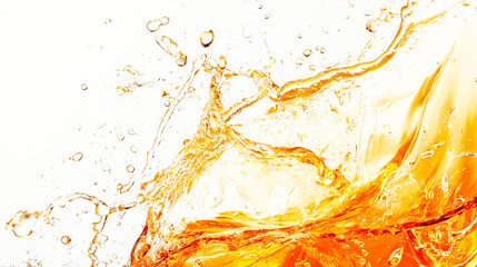 Glass of whiskey splashing with drink, isolated on a white background, capturing liquid motion and droplets