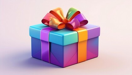 Obraz premium Colorful gift box with colorful bow