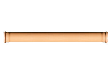 Horizontal plastic gutter pipe. On isolated transparent background.