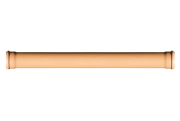 Horizontal plastic gutter pipe. On isolated transparent background.