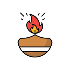Oil Lamp icon vector stock illustration