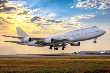 The plane glided smoothly, its wheels landing softly on the runway with a light thump.