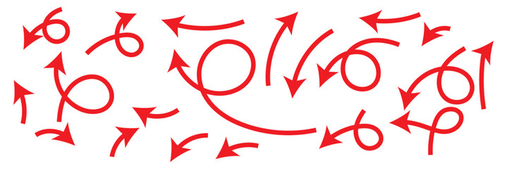 Hand drawn vector arrows doodle set on white background. design element vector illustration.