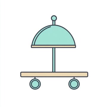 teal serving cart on wheels clip art preview