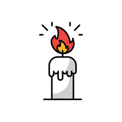 Obraz premium Burning Candle icon vector stock illustration