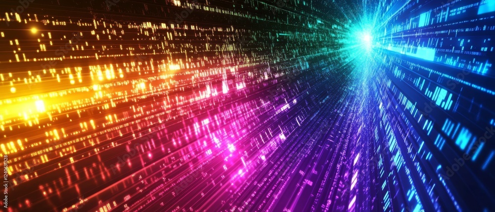 Poster technology abstract light speed data stream tunneling