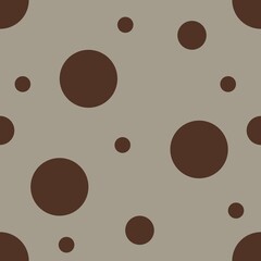 Brown Polka Dots Seamless Patterns Big Design on a pastel gray Background