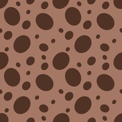 Seamless Pattern of Brown Ovals shapes Small Design on Mocha Mousse Backgrounds