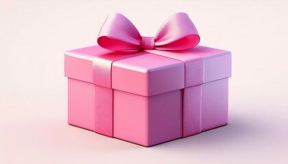 Fototapeta premium Pink gift box with pink bow