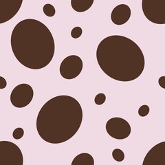Seamless Pattern of Brown Ovals shapes Big Design on pastel pink Backgrounds