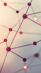 Abstract network of connected spheres with glowing nodes