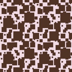 Abstract Brown Geometric Seamless Pattern Small Design on pastel pink Backgrounds