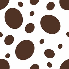 Seamless Pattern of Brown Ovals shapes Big Design on white Backgrounds