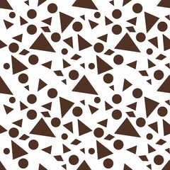 Seamless Geometric Patterns with Brown shapes Small Design on white Backgrounds