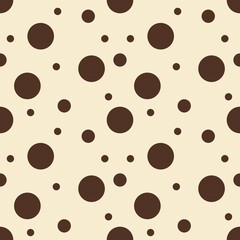 Brown Polka Dots Seamless Patterns Small Design on a pastel yellow Background