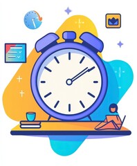 Time Management Concept with Clock, Task List, and Planning Tools