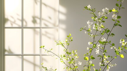 Sunlit Blossoms_A Tranquil Indoor Garden Scene.