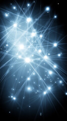 Fototapeta premium Glowing network of interconnected light points on dark background