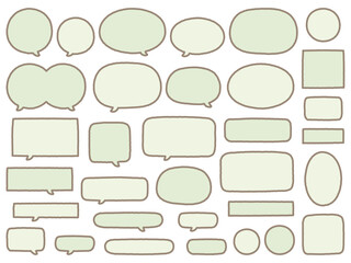 手描きの吹き出しとフレームのベクターイラストのセット01