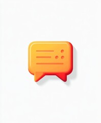 Fototapeta premium Vibrant Orange Chat Bubble Icon with Simple Design Elements