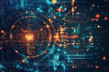 Obraz premium Technology background with a graphic abstract design, suitable for banners, posters, and website templates