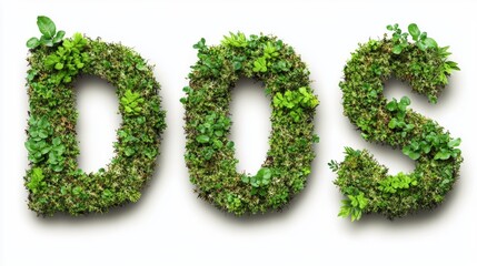 Green Letters Made of Plants and Foliage for Eco-Friendly Design