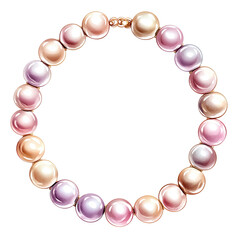 Obraz premium Elegant Watercolor Pearl Bracelet with Gold Accents