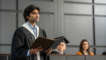 Indian Student Defending Thesis in Seminar