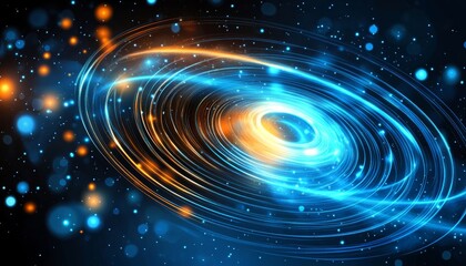 Obraz premium Abstract Swirls, Streaks of Vibrant Light, Cosmic Energy Flow, Minimalist Design on Black Background