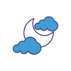 Cloudy Night icon vector stock illustration