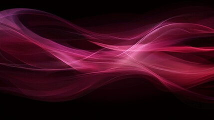 Abstract Background with Flowing Red and Pink Lines on a Black Background, Wavy Design Elements