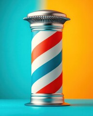 Barber pole display modern barbershop photography vibrant colors close-up barbering culture