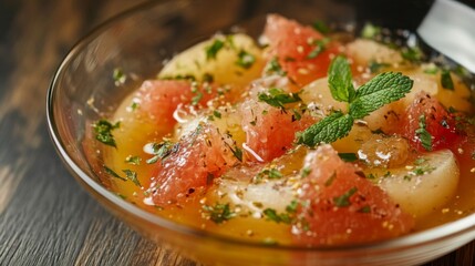 Refreshing Grapefruit and Pear Salad with Mint