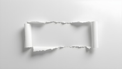 Blank White Paper with Torn Edges for Mockup Design
